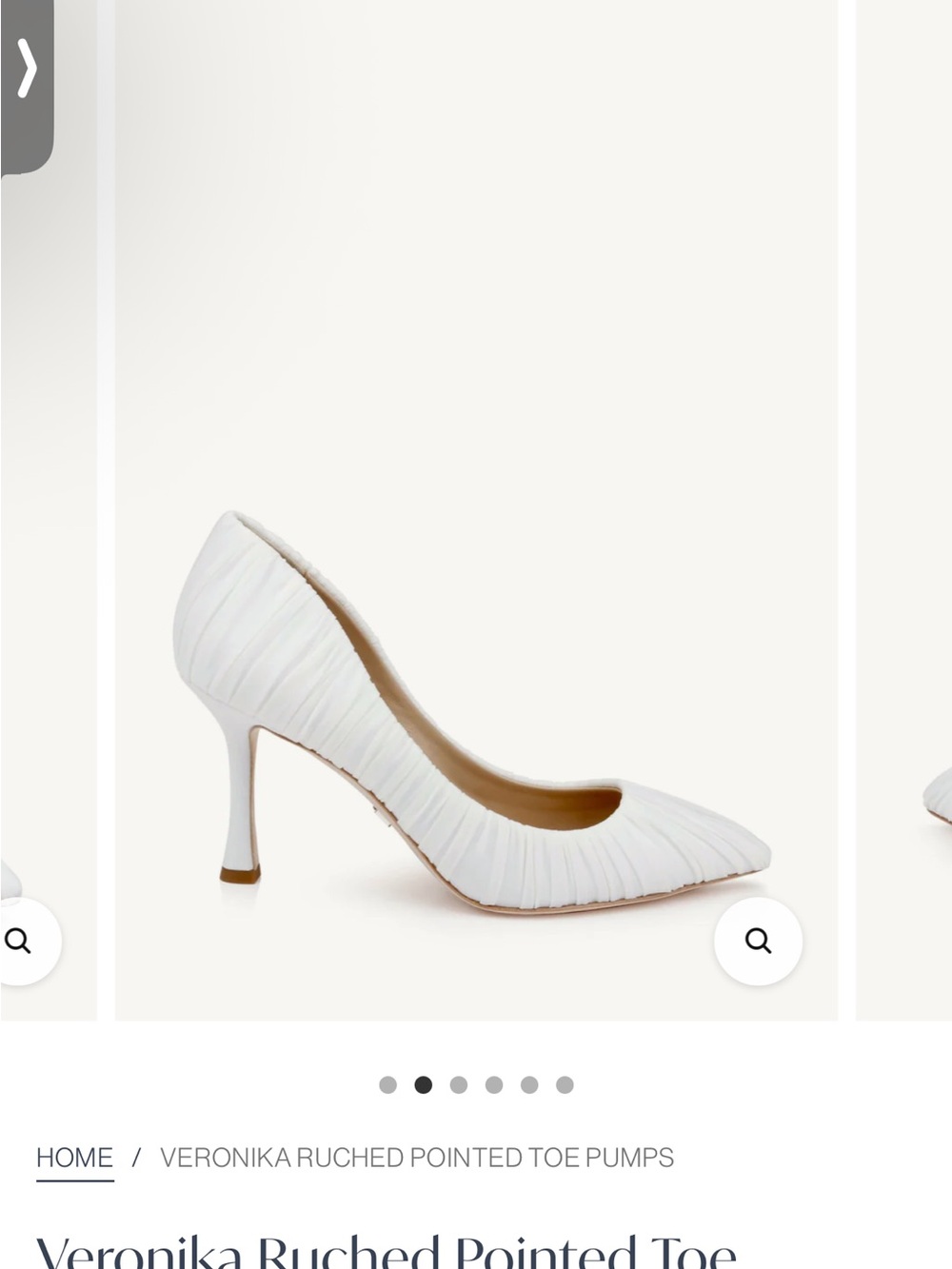 Badgley Mischka Veronika Ruched Pointed Toe Pumps - White - Picture 3 of 7